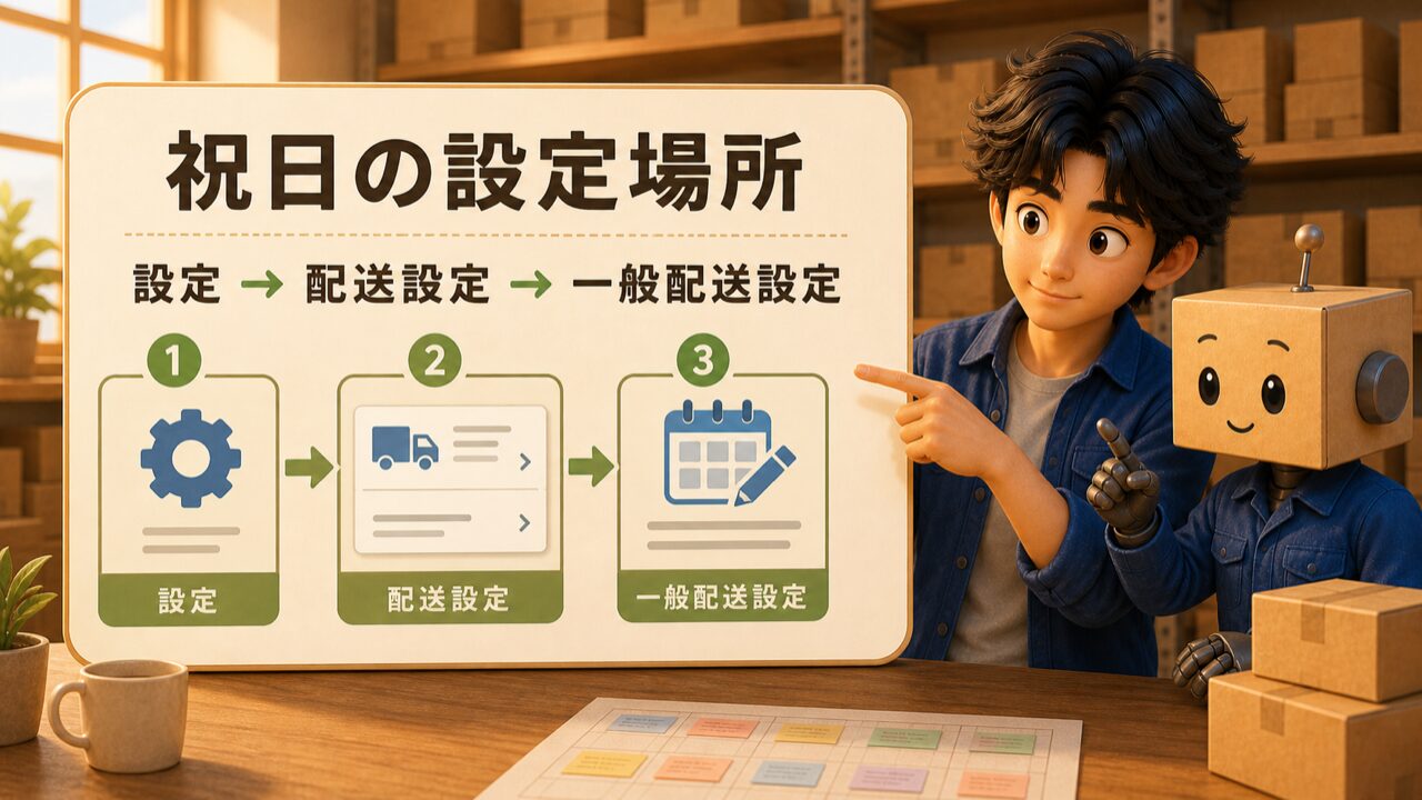 セラーセントラルの一般配送設定から祝日を設定する手順