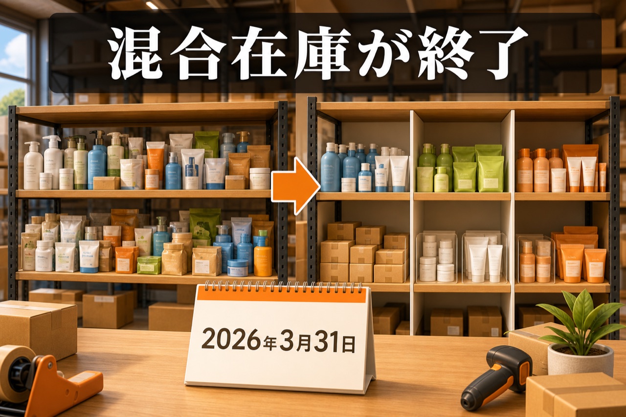 混合在庫が終了