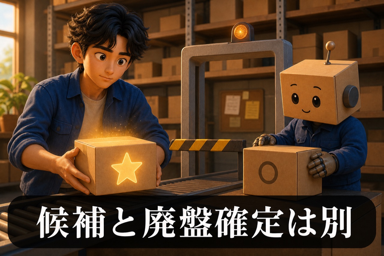 候補と廃盤確定は別