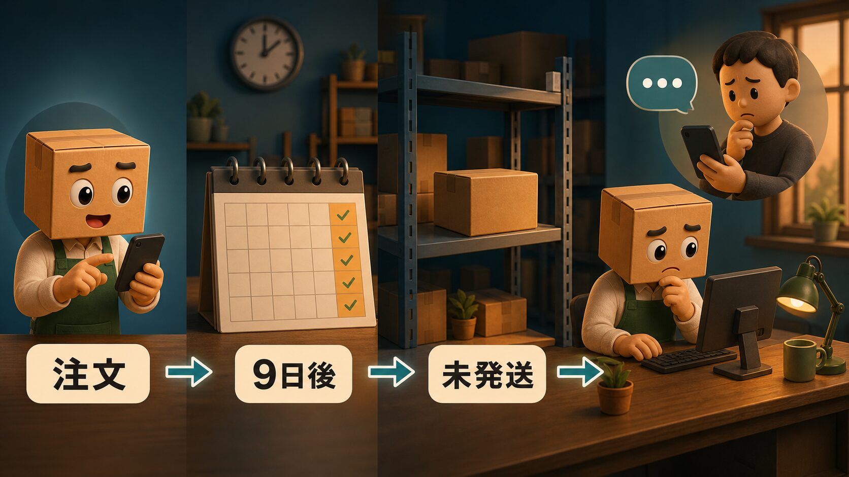 注文から9日後も未発送だったFBA保留注文の時系列