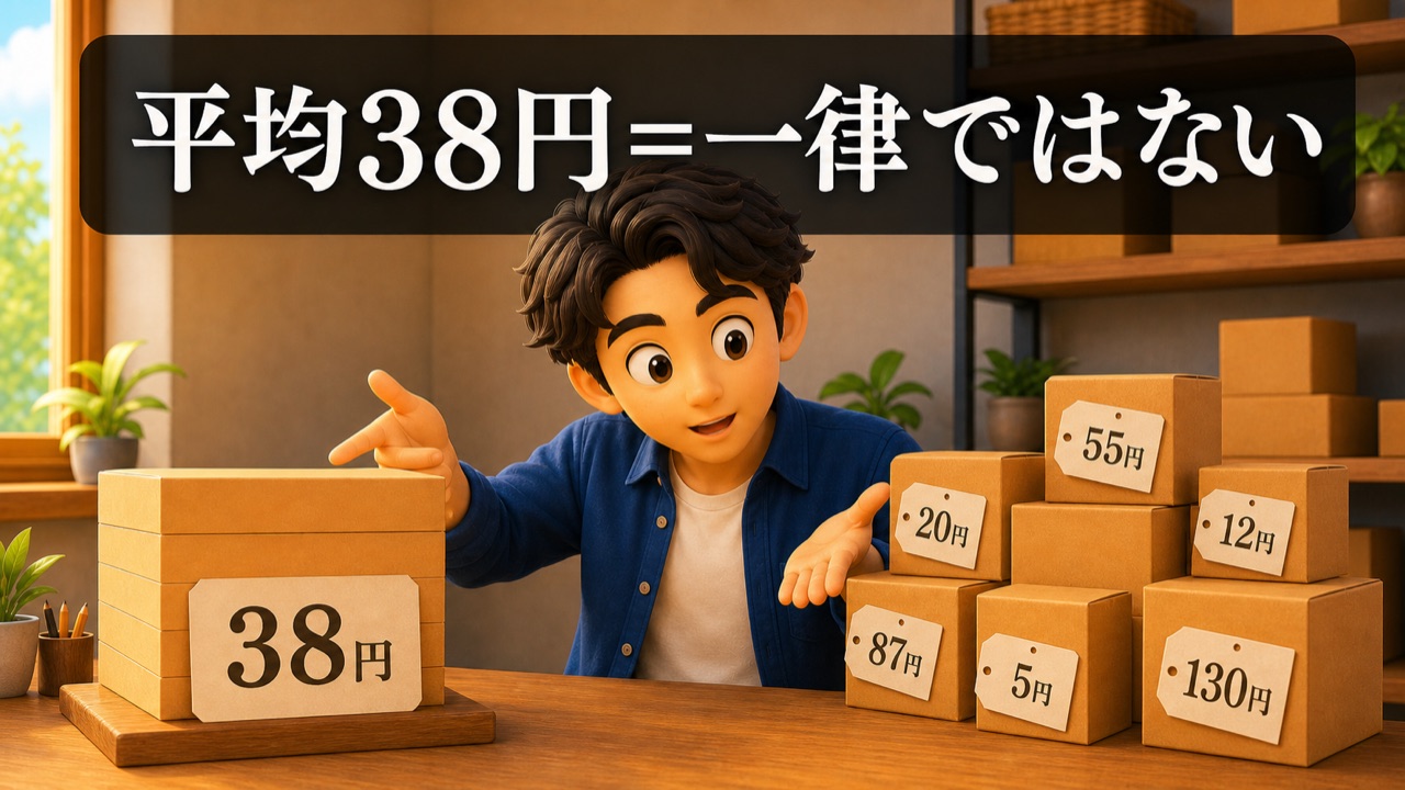 平均38円とSKU別FBA手数料の違い