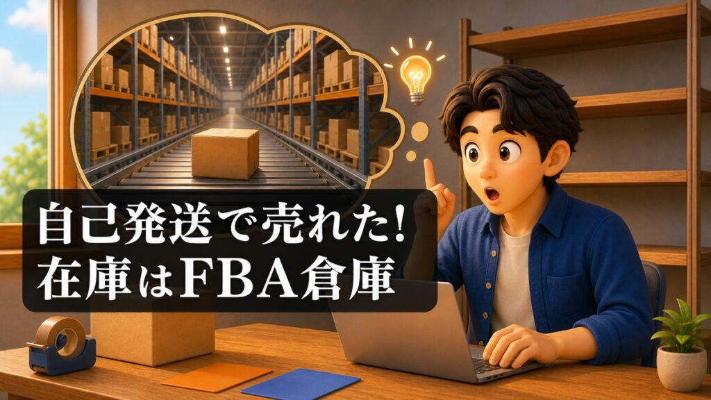 自己発送で売れたのに在庫はFBA倉庫という緊急事態のイメージ