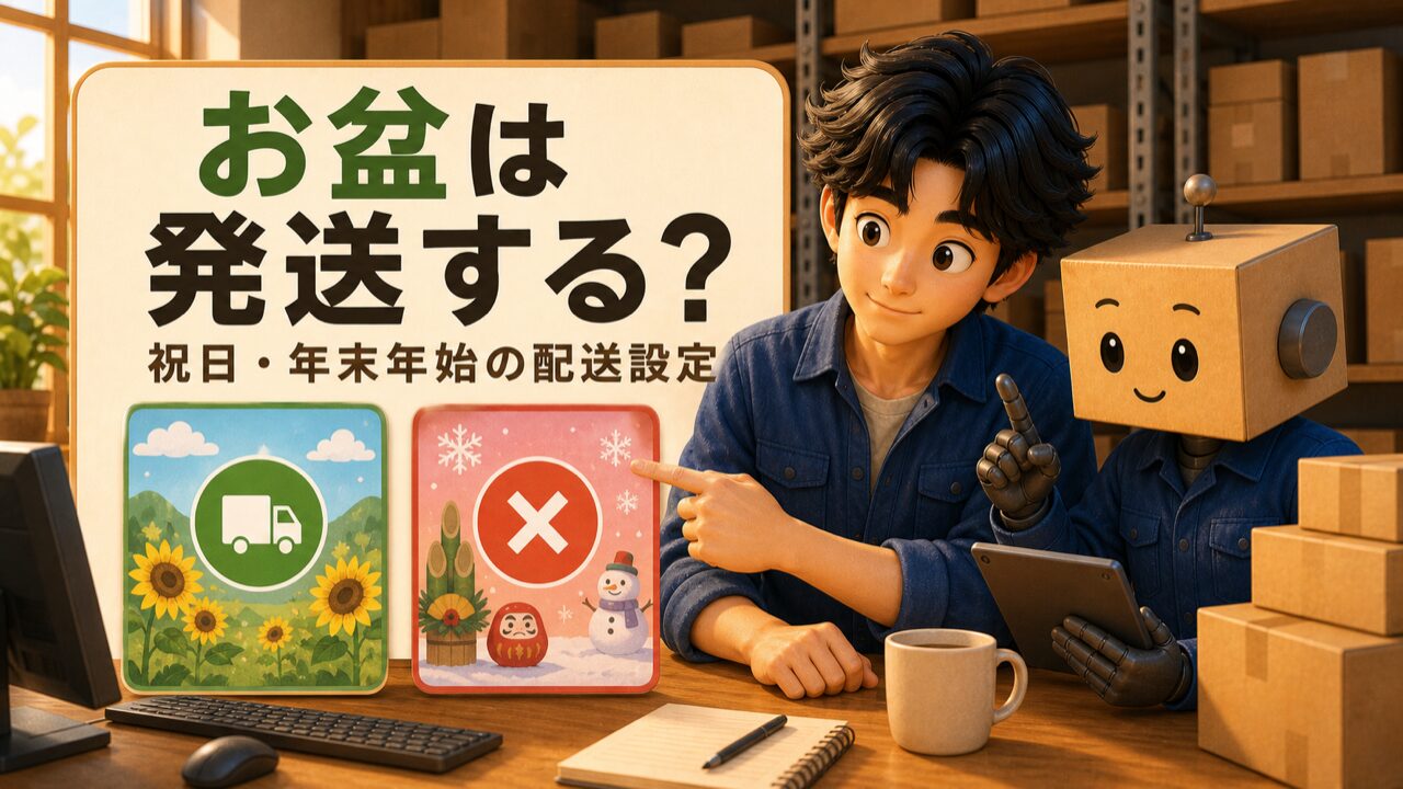 Amazon自己発送の祝日・お盆・年末年始の配送設定
