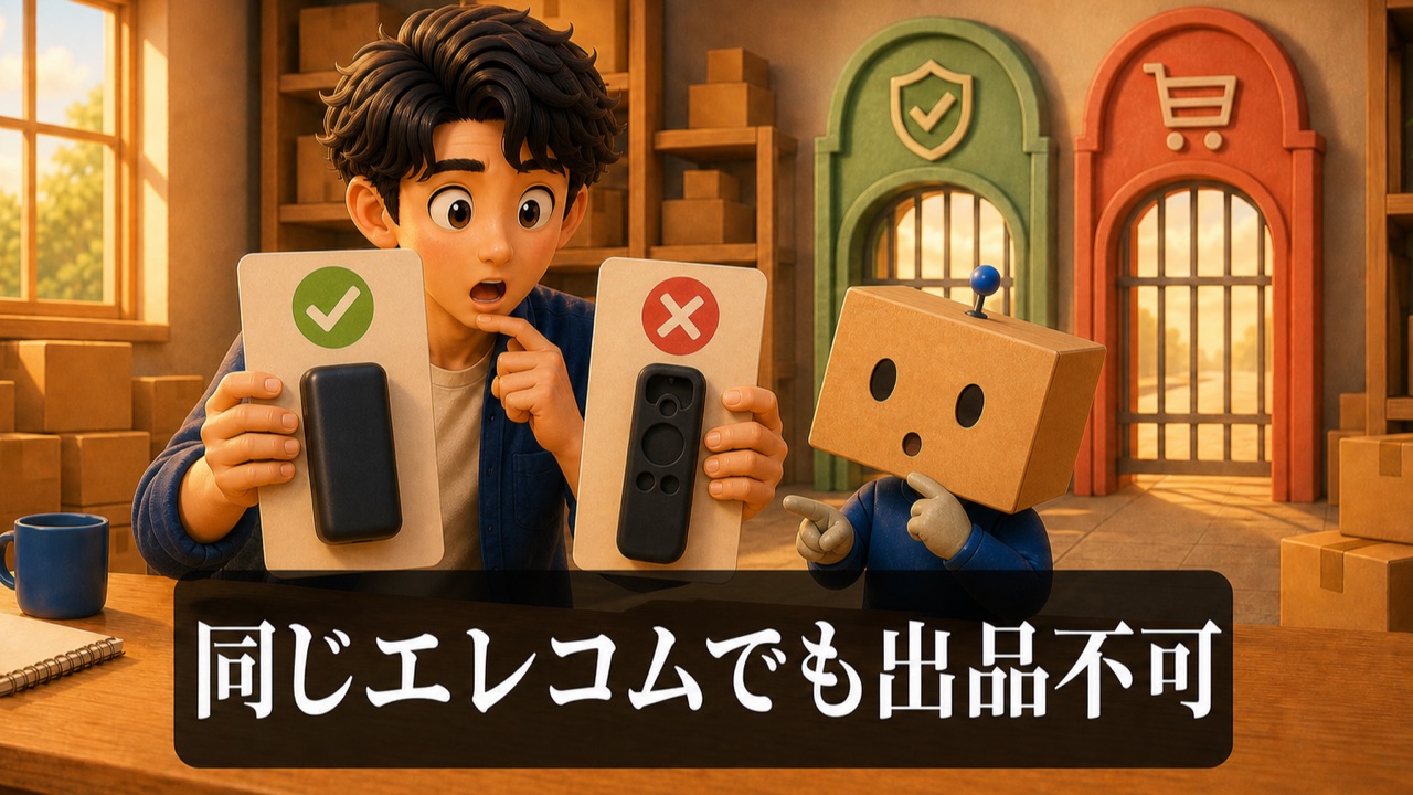 同じエレコム製品でも対象ASINだけ出品できない場面