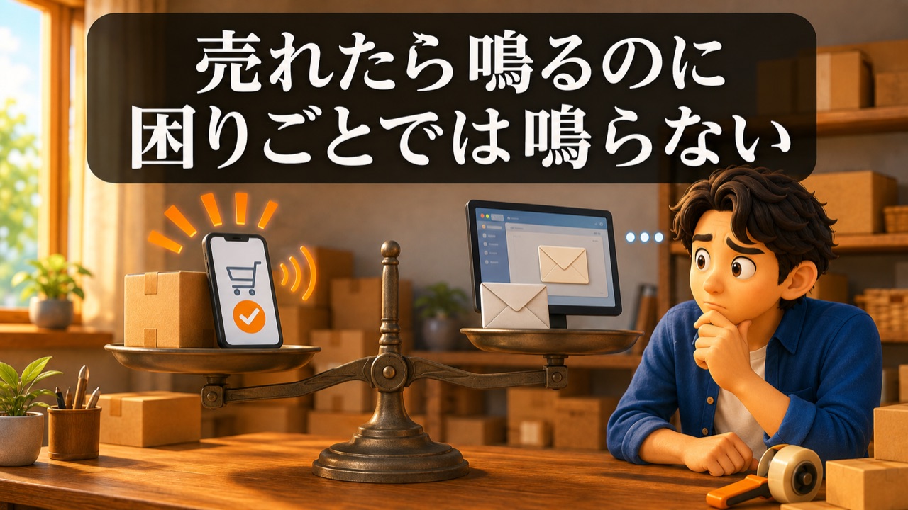 注文はSMSで鳴るのにメッセージはメールだけ