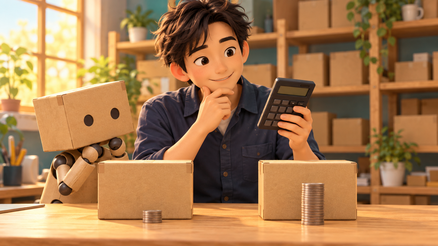 販売手数料の差を電卓とコインの山で確かめる