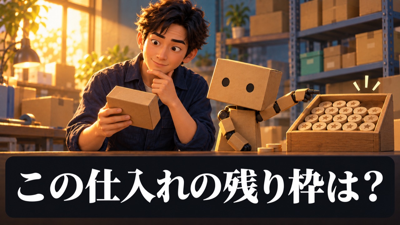上限までの残り枠を次の仕入れと照らし合わせる