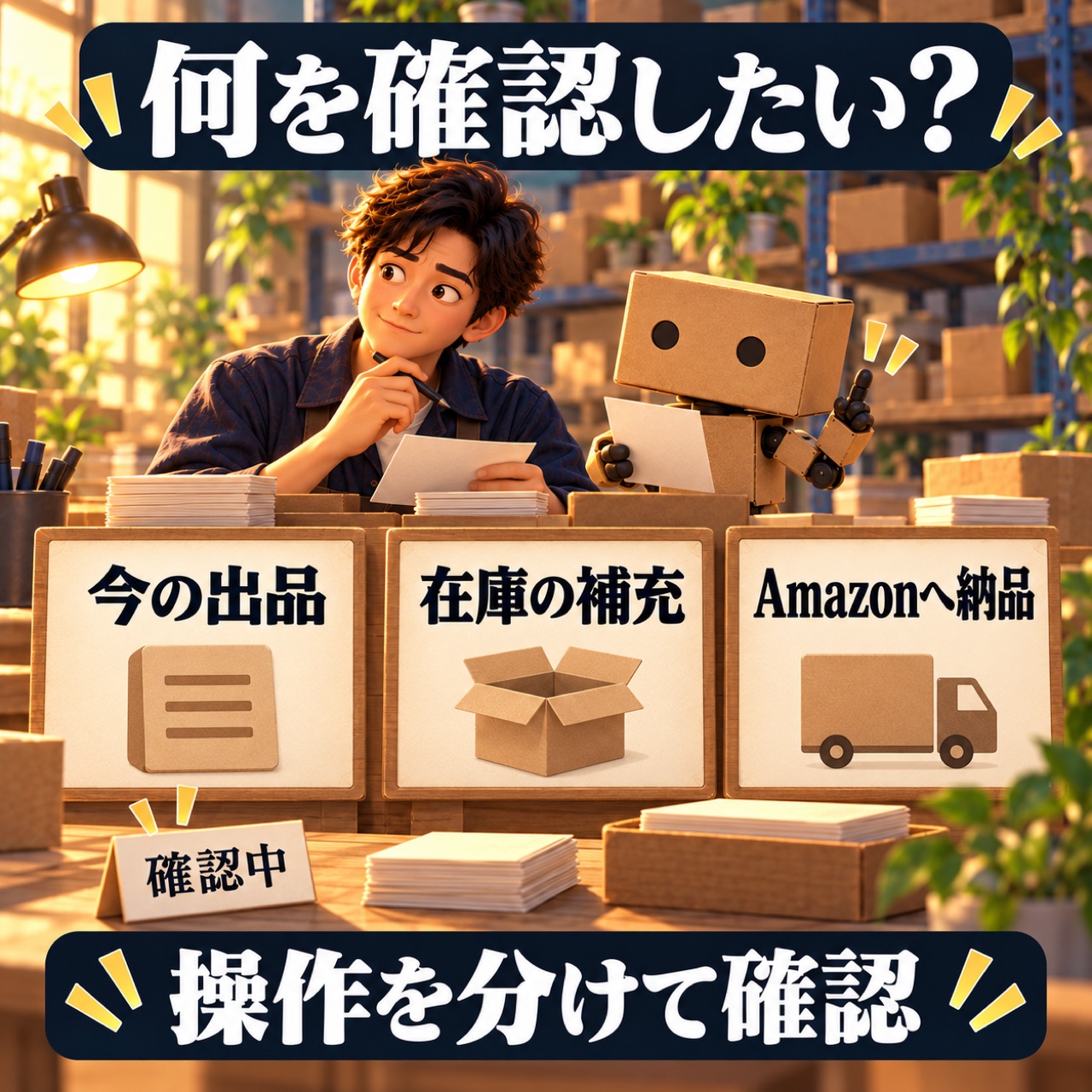 今の出品・在庫の補充・Amazonへの納品を分けて確認する相談メモ